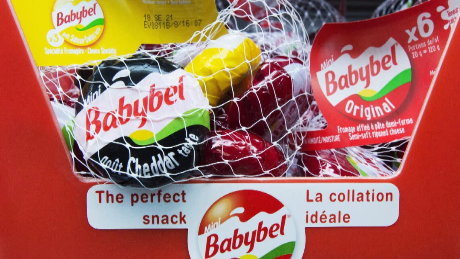 Un présentoir de Mini Babybel