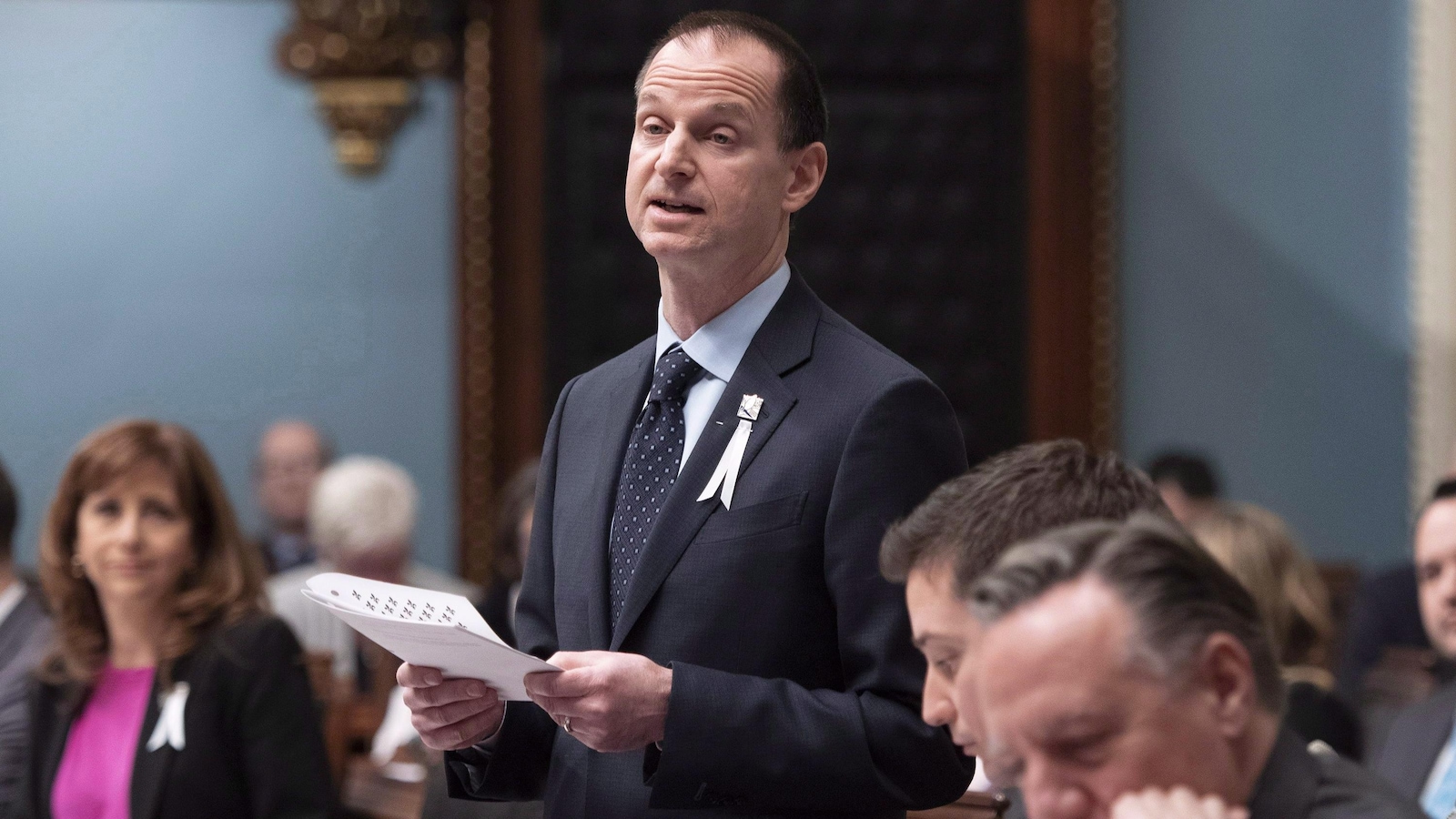 Le ministre des Finances Éric Girard à l'Assemblée nationale.