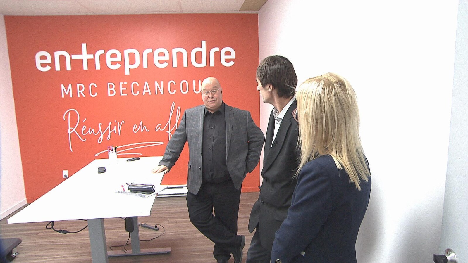 Le directeur général de la MRC de Bécancour, Daniel Béliveau et le préfet de la MRC, Mario Lyonnais.