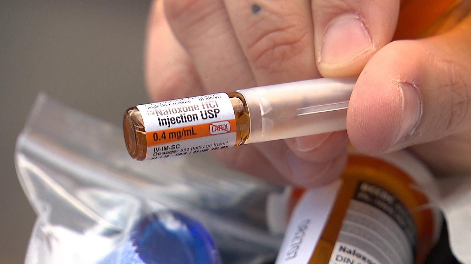 Une dose injectable de naloxone, qui sert d'antidote aux opioïdes