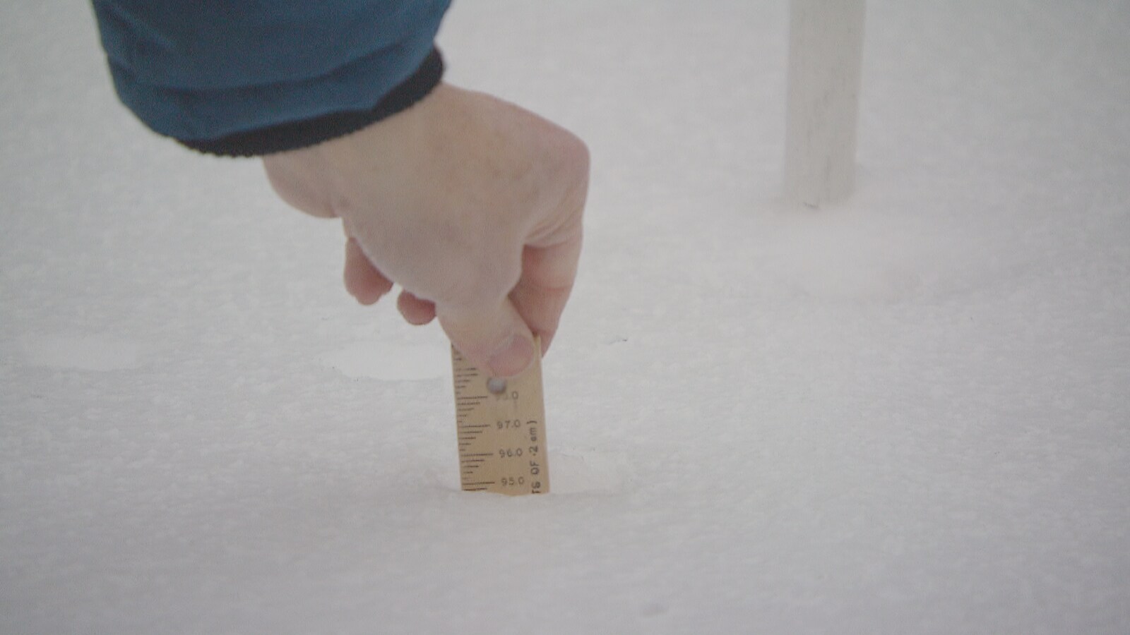 La règle indique 95 cm de neige