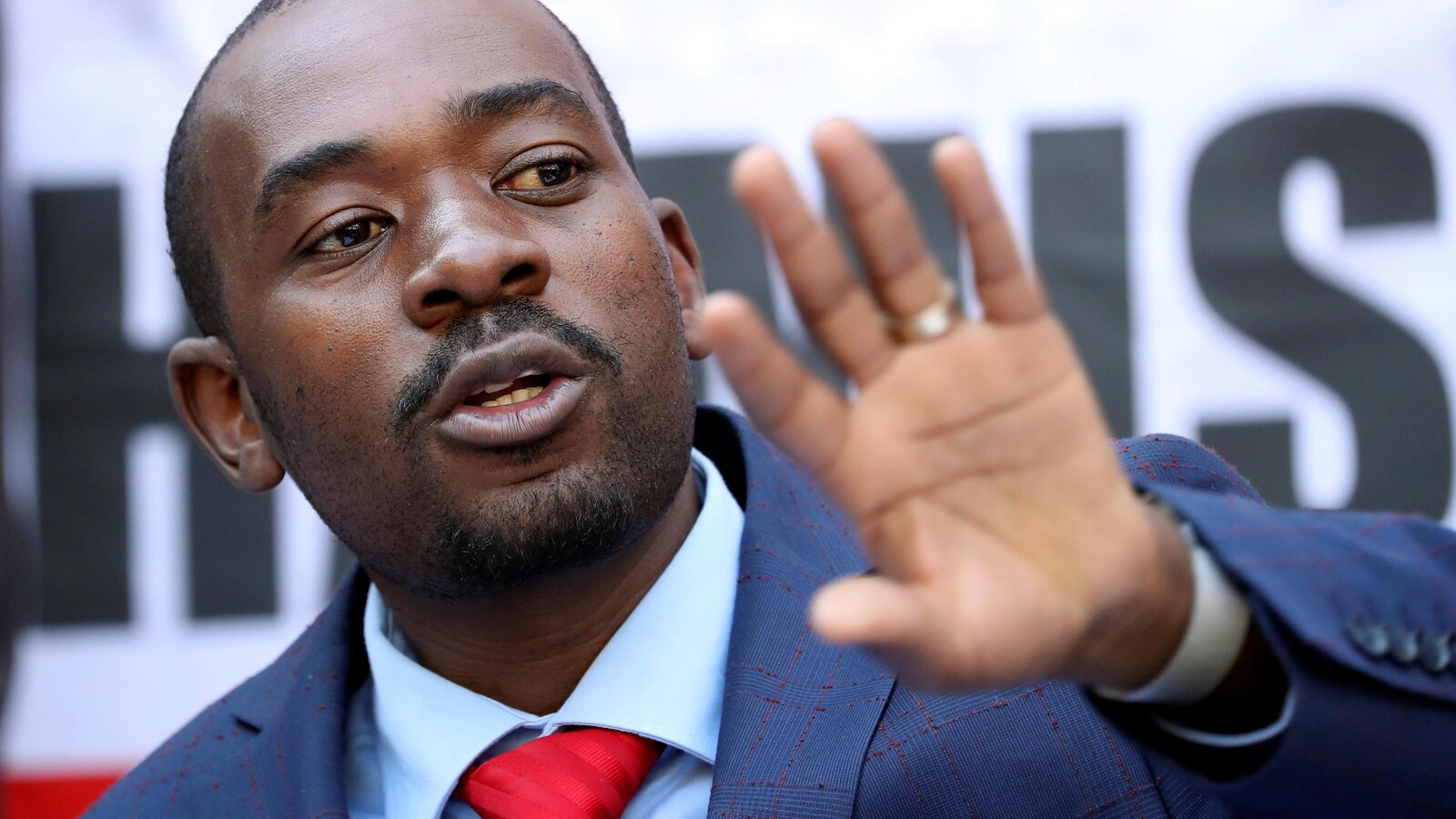 Gros plan de Nelson Chamisa.