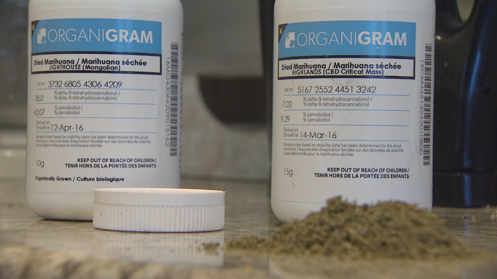 Des contenants de cannabis