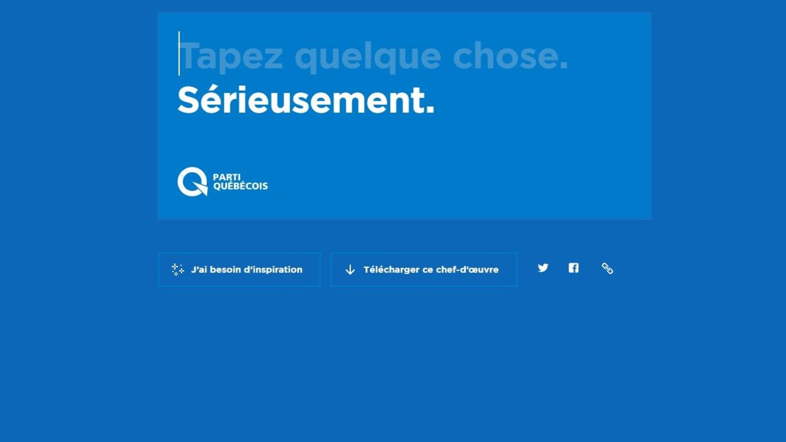 Le site web plagiant la signature visuelle du Parti québécois.