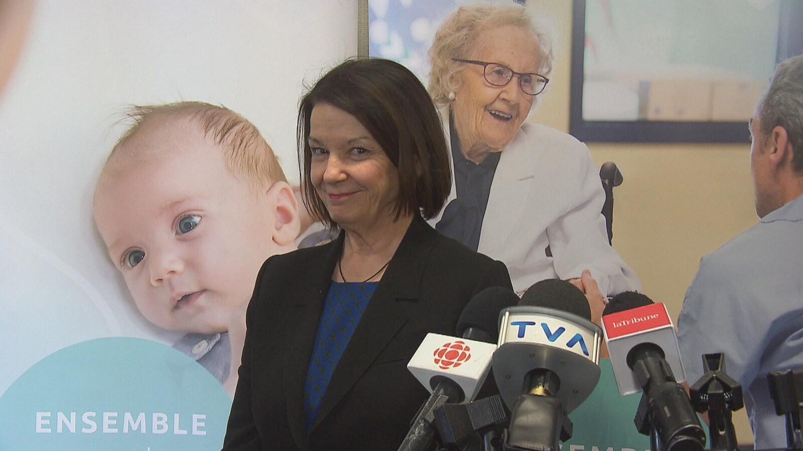 La PDG du CIUSSS de l'Estrie - CHUS Patricia Gauthier au moment d'annoncer sa retraite.