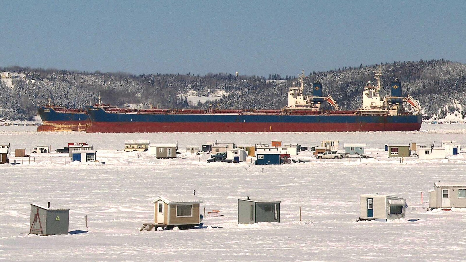 Le site de pêche blanche de Grande-Baie sur la baie des Ha! Ha!