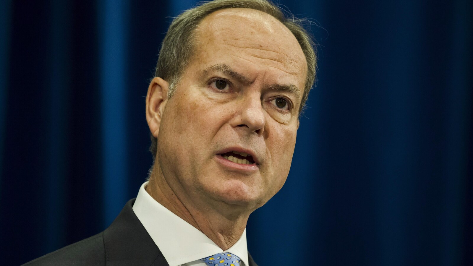 Peter Bethlenfalvy, President of the Treasury Board, speaks to media at Queen's Park in Toronto on Tuesday, Sept. 25, 2018. THE CANADIAN PRESS/Christopher Katsarov