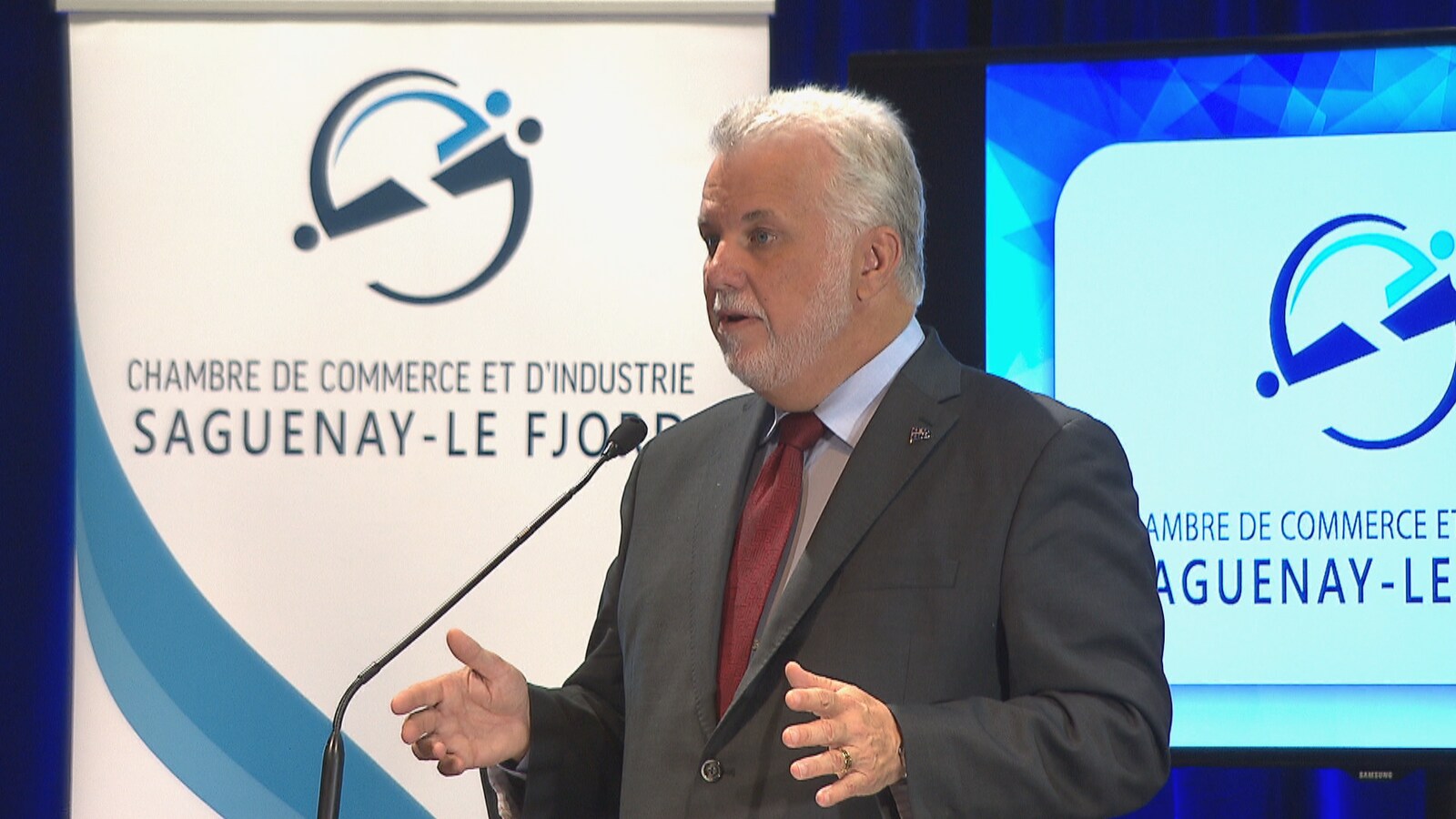 Philippe Couillard lors de la conférence