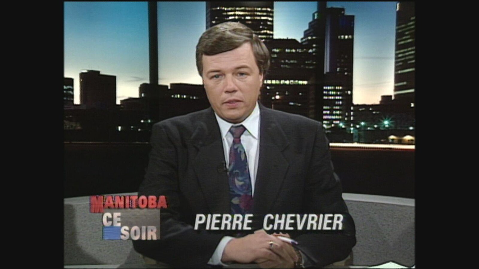 Pierre Chevrier lors d'une diffusion de l'émission Manitoba ce soir.