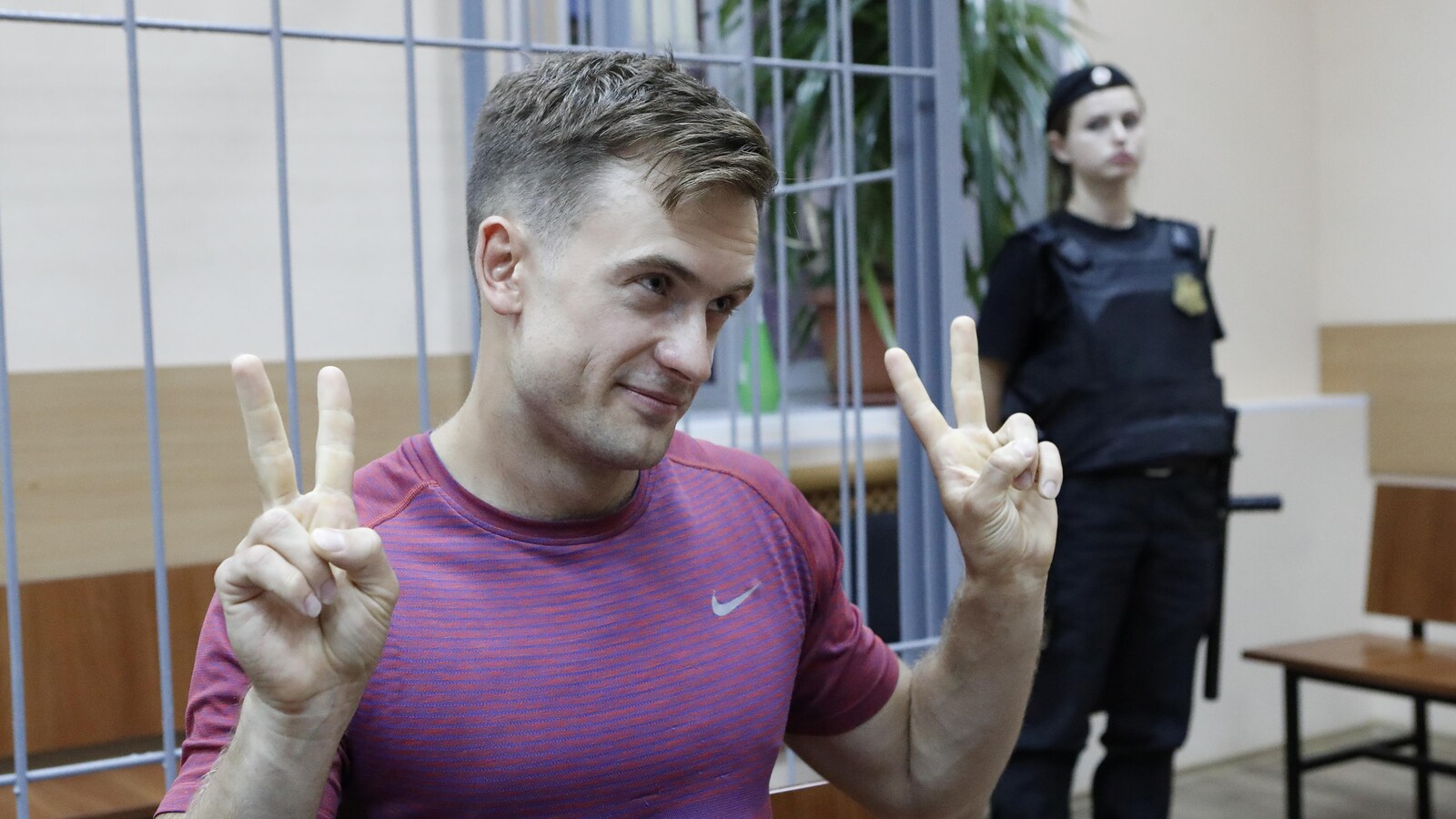 Piotr Verzilov lors d'une audience à Moscou, le 16 juillet 2018.