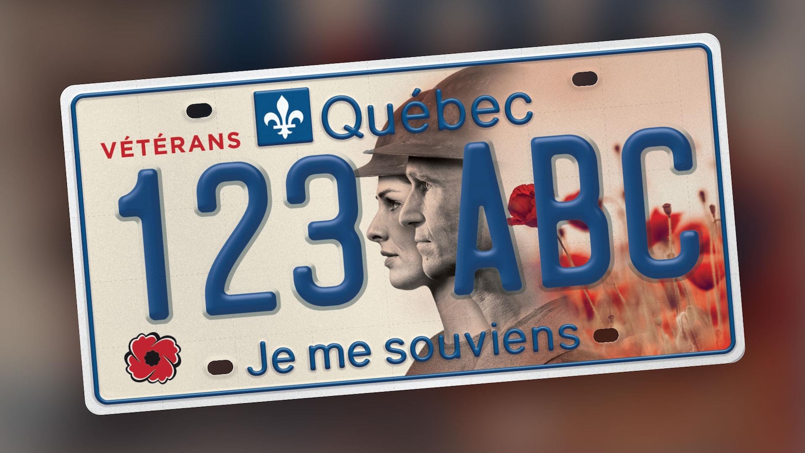 Québec dévoile la plaque d'immatriculation unique pour les vétérans Québec dévoile la plaque d'immatriculation unique pour les vétérans