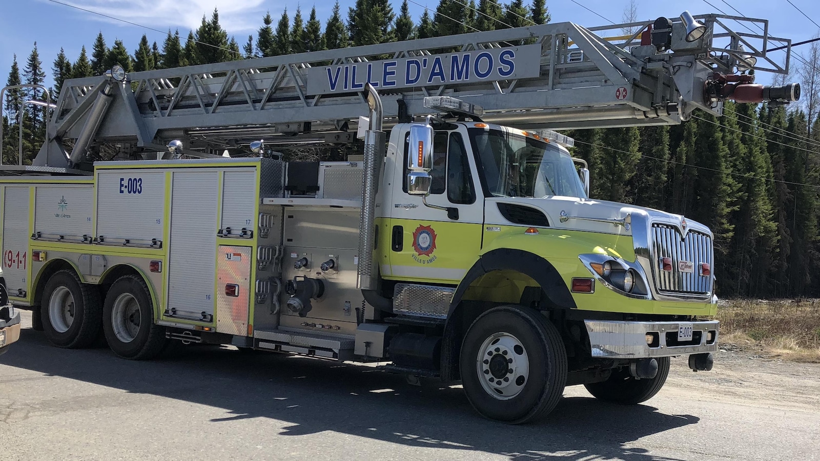 Un camion de pompier de la Ville d'Amos.