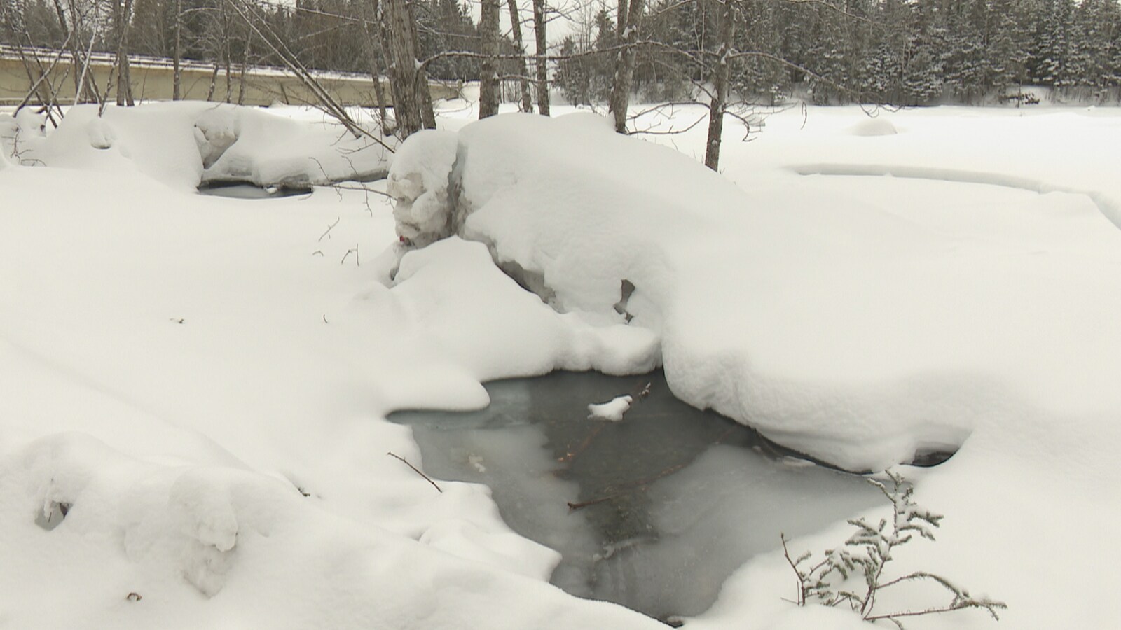 Embâcle sur la rivière Bonaventure.