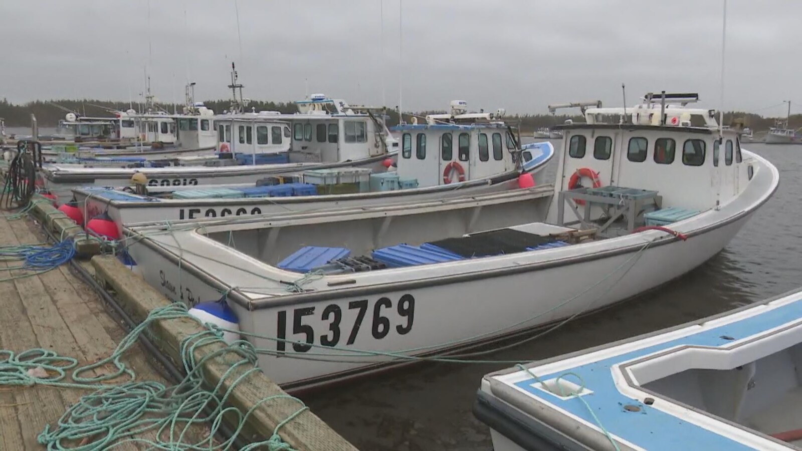 Des bateaux de pêcheur au quai, à Naufrage, à l'Île-du-Prince-Édouard.