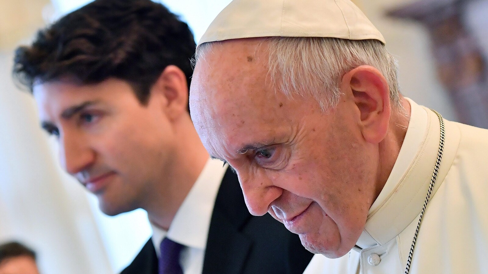 Le Premier ministre Justin Trudeau et le pape François.