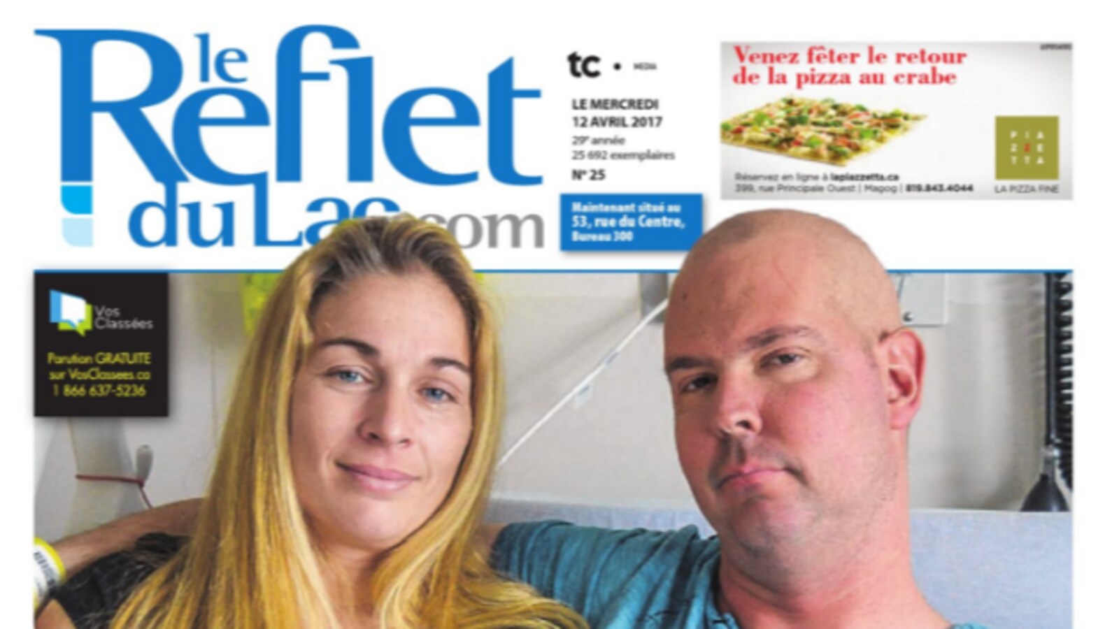Une édition du journal le Reflet du Lac de Magog