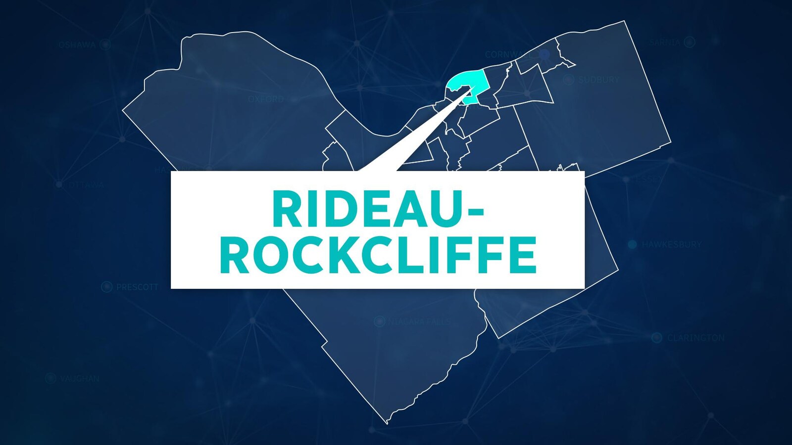 Une carte de la ville d'Ottawa montre l'emplacement du quartier Rideau-Rockcliffe.