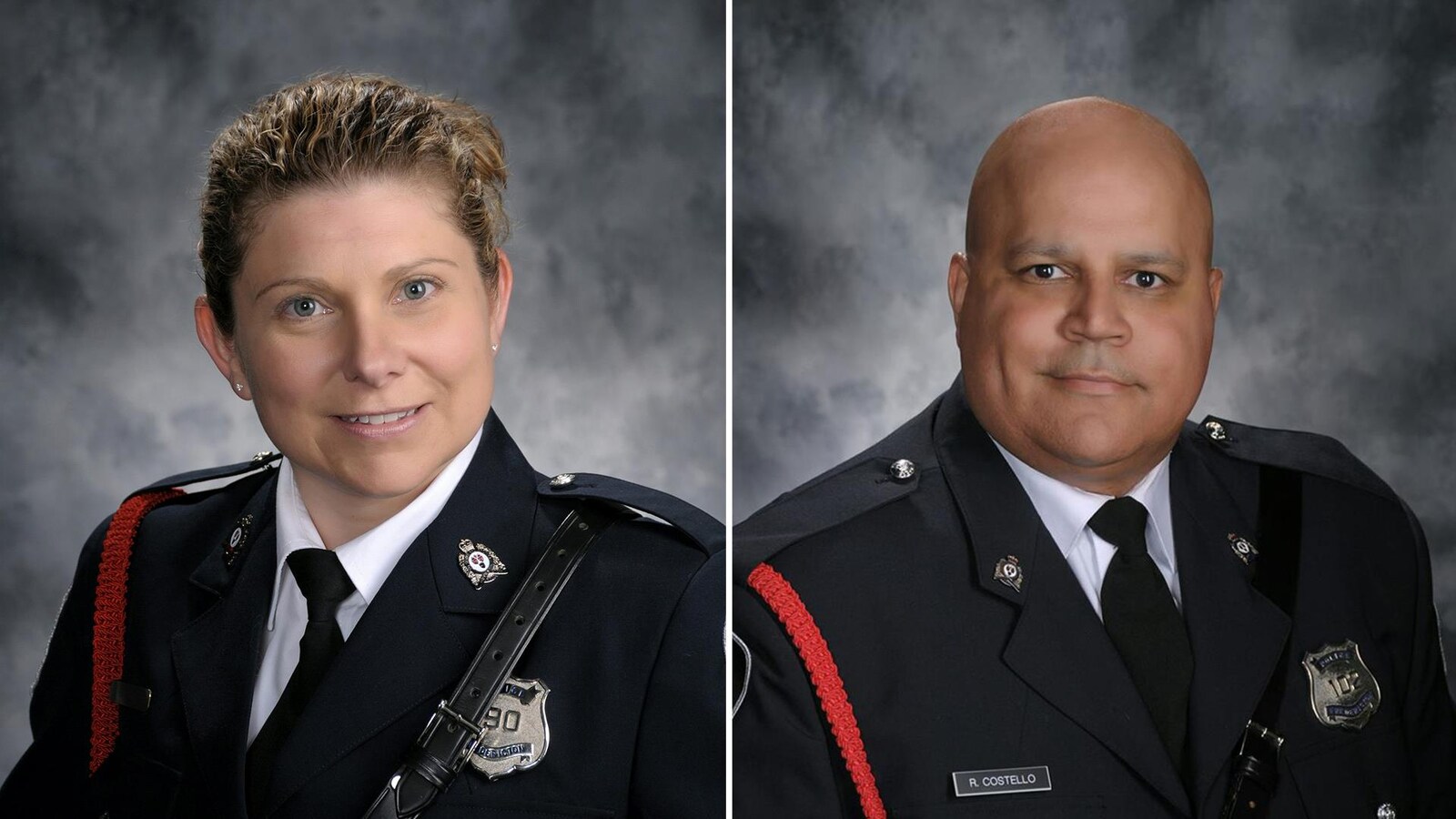 Les deux photos officielles des agents morts en service.
