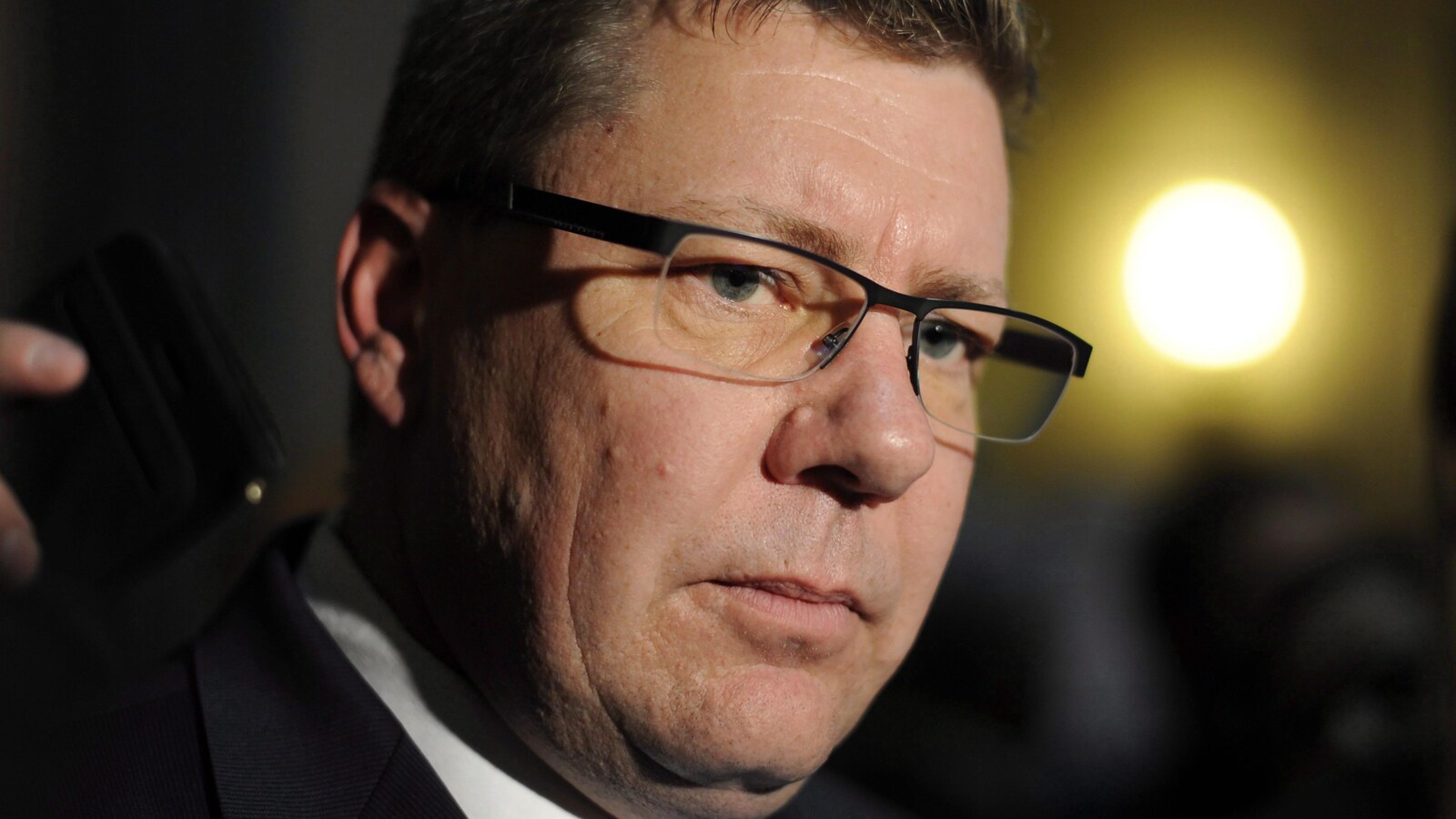 Le premier ministre de la Saskatchewan, Scott Moe, lors d'un point de presse.