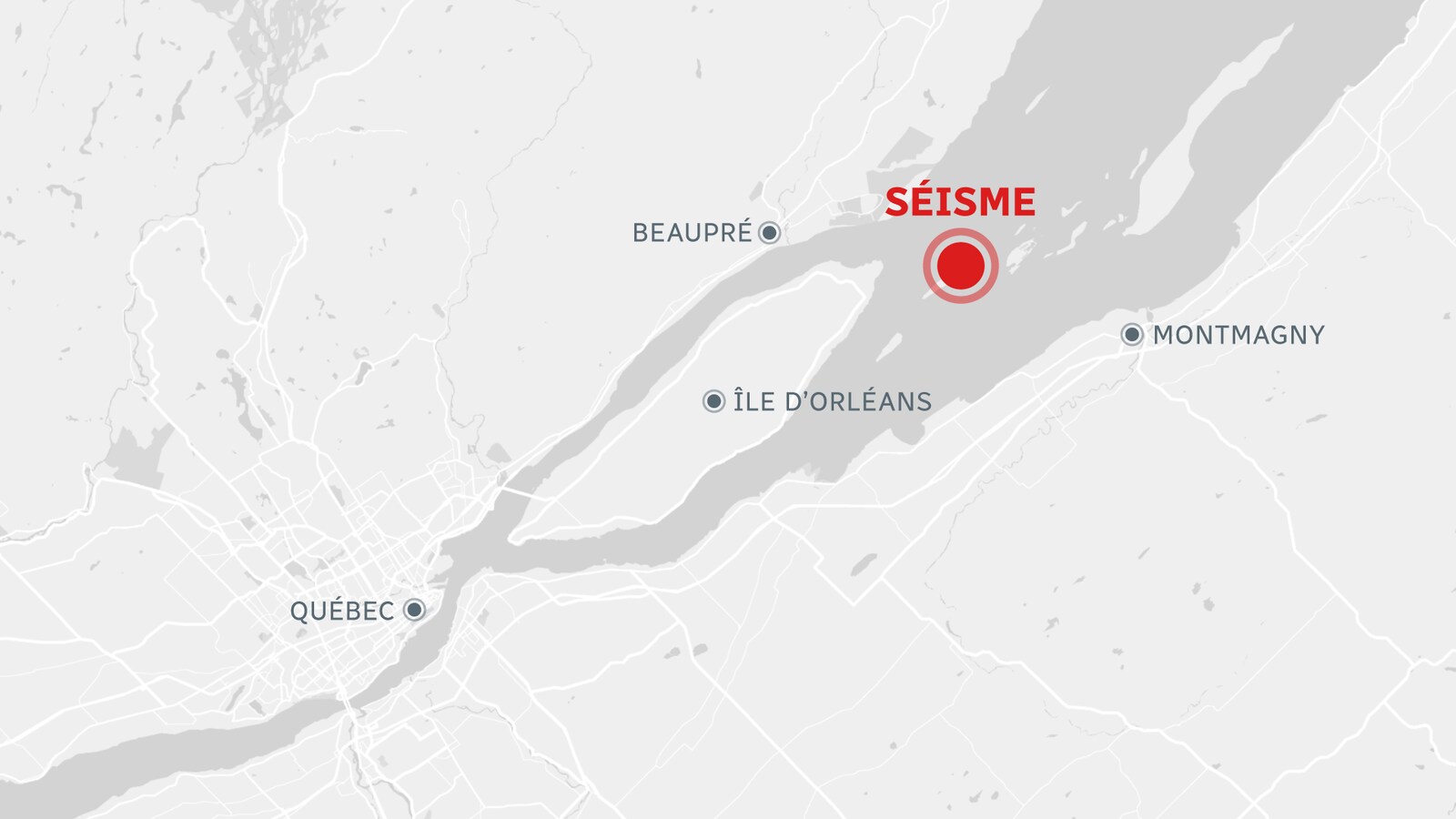 Le séisme s'est produit dans le fleuve St-Laurent.