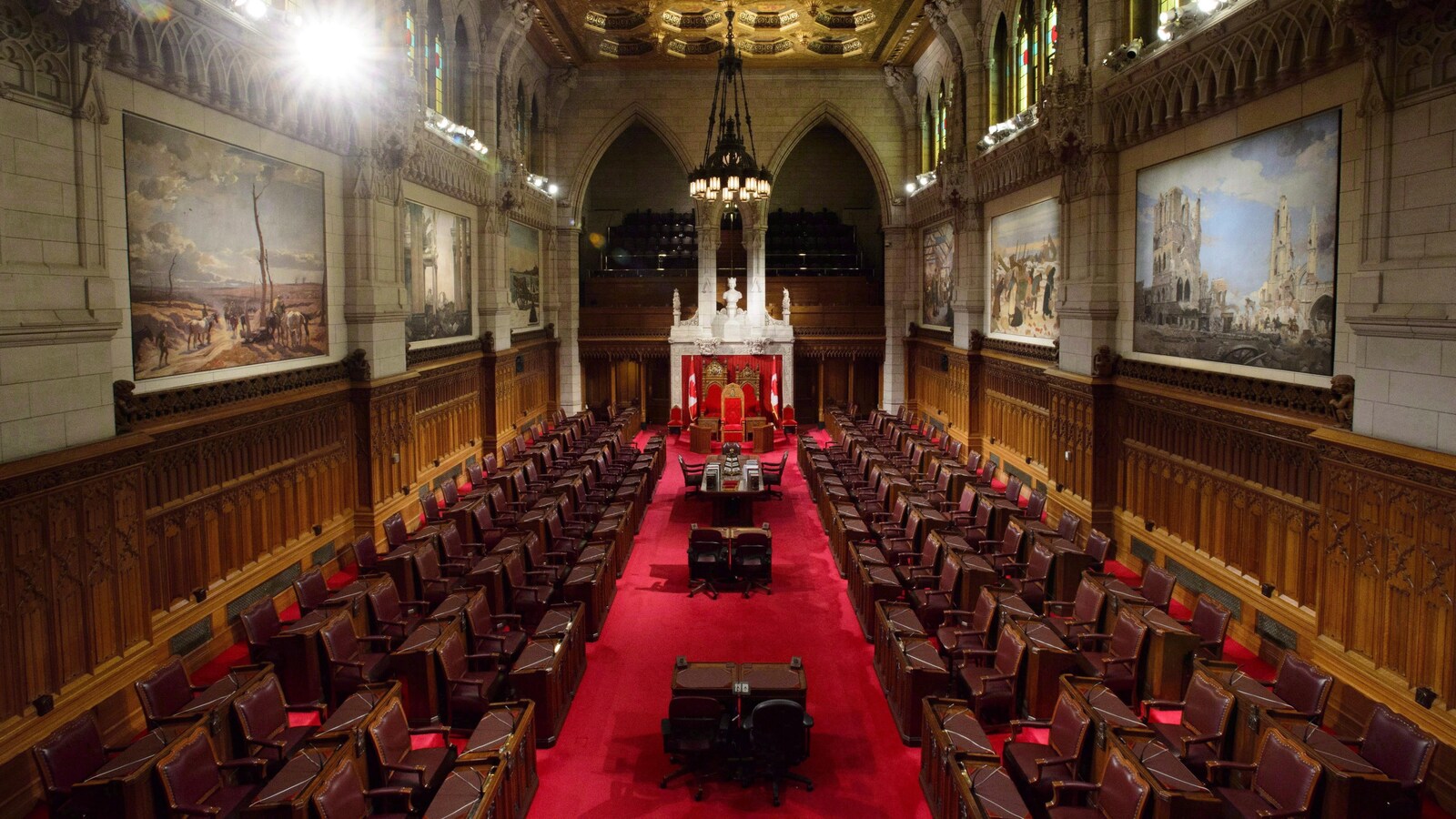 Vue intérieure de la Chambre haute du Parlement.