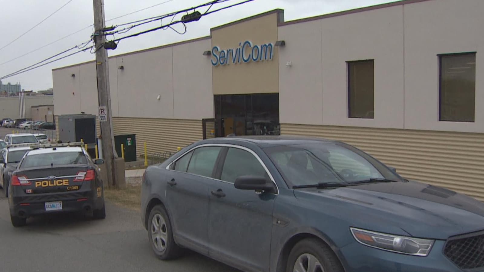 La façade l'entreprise ServiCom à Sydney, en Nouvelle-Écosse.