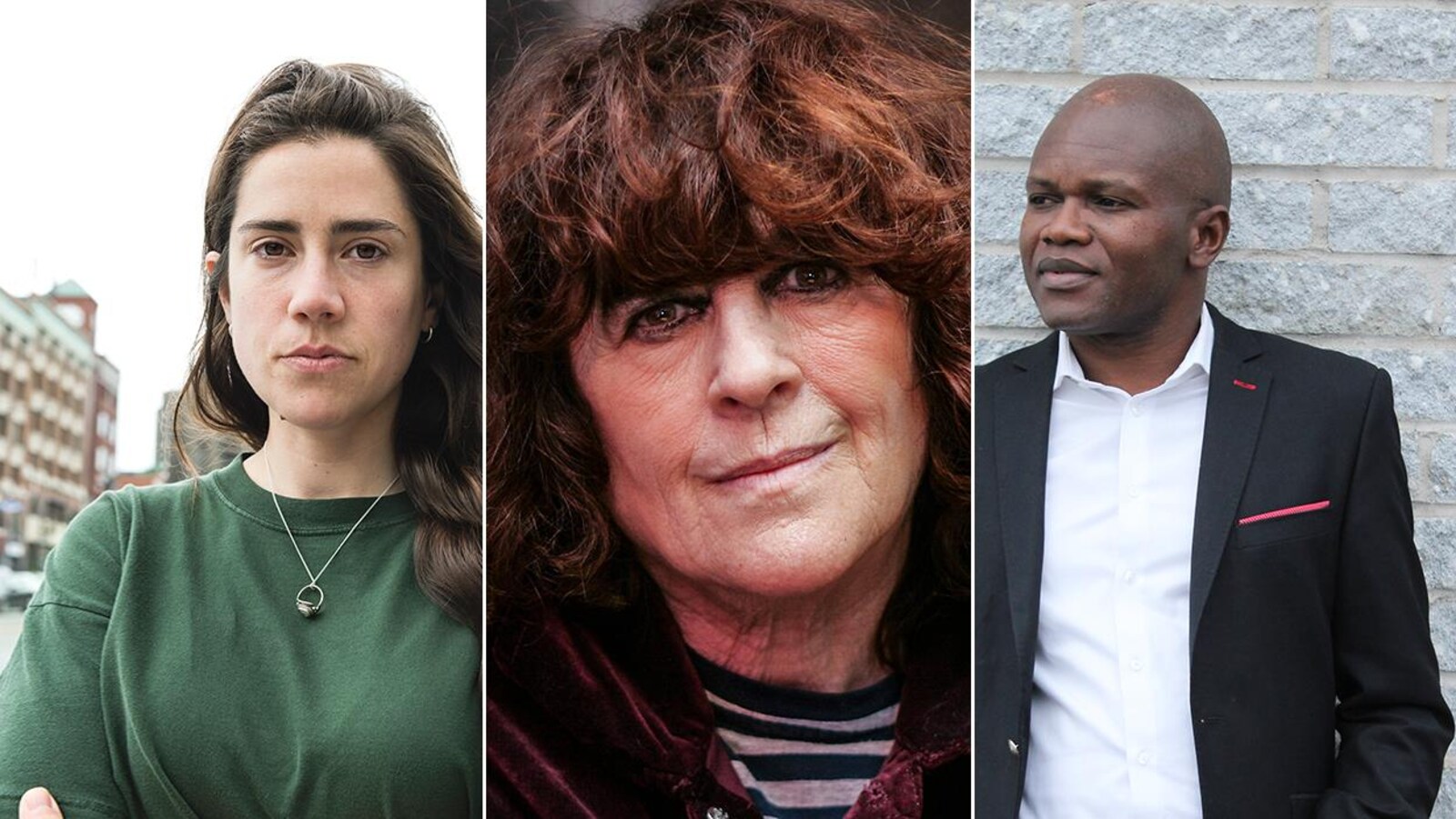 Montage photo de trois écrivains : Stéfanie Clermont, Marie-Claire Blais et Blaise Ndala.