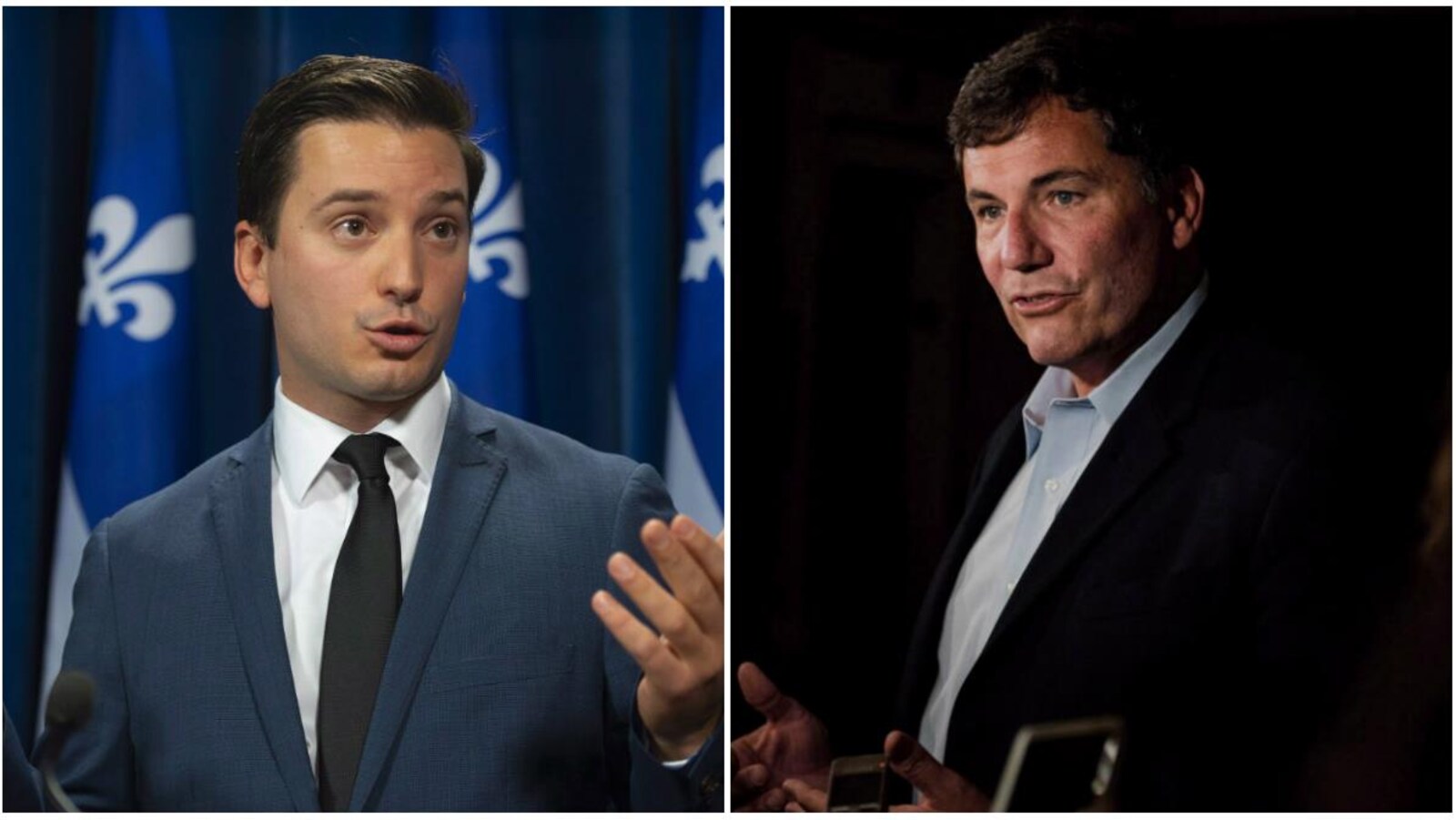 Montage de deux photos, à gauche Simon Jolin-Barrette et à droite, Dominic LeBlanc.