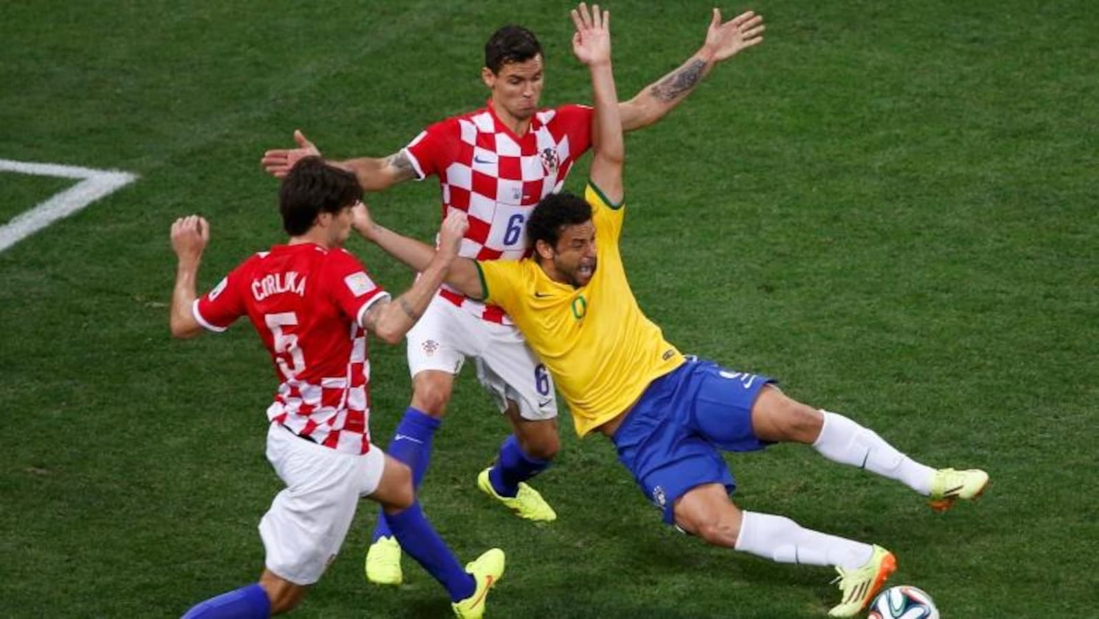 Le Brésil joue contre la Croatie lors de la Coupe du monde de 2014.