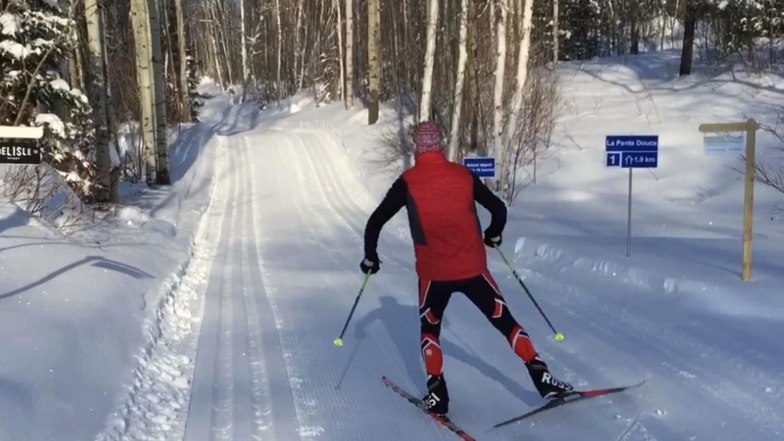 Sur une piste de ski de fond
