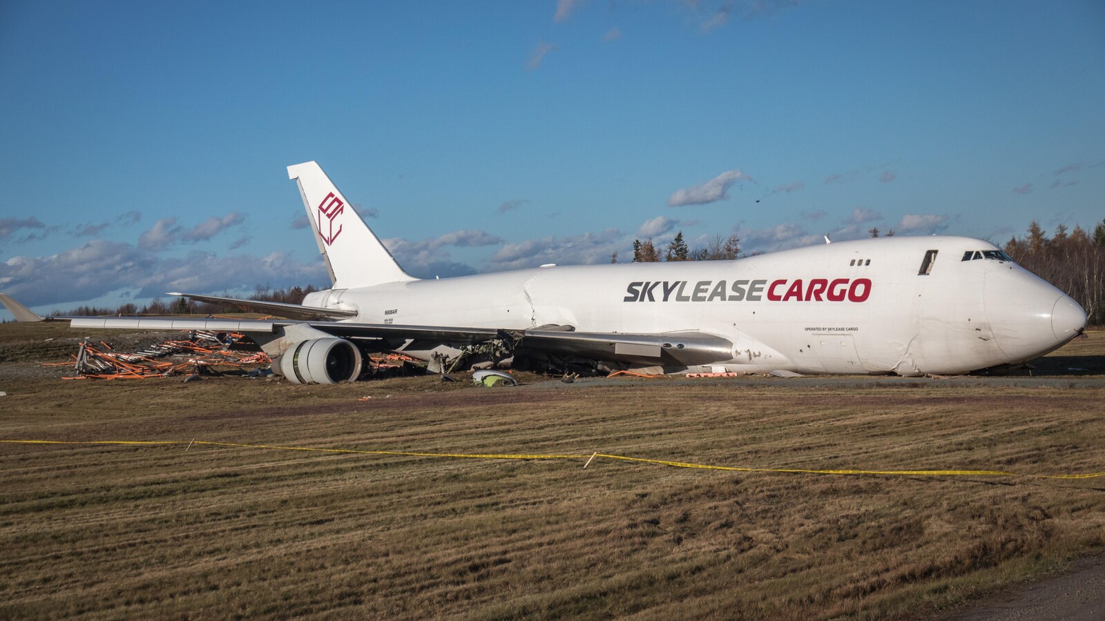 Le Boeing 747 sorti de piste mercredi matin à l'aéroport international d'Halifax.