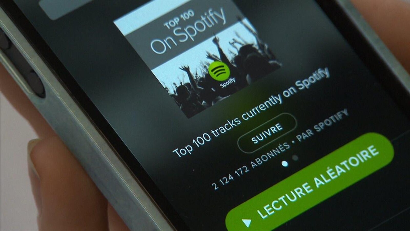 Un logiciel de lecture de musique sur un appareil portable.