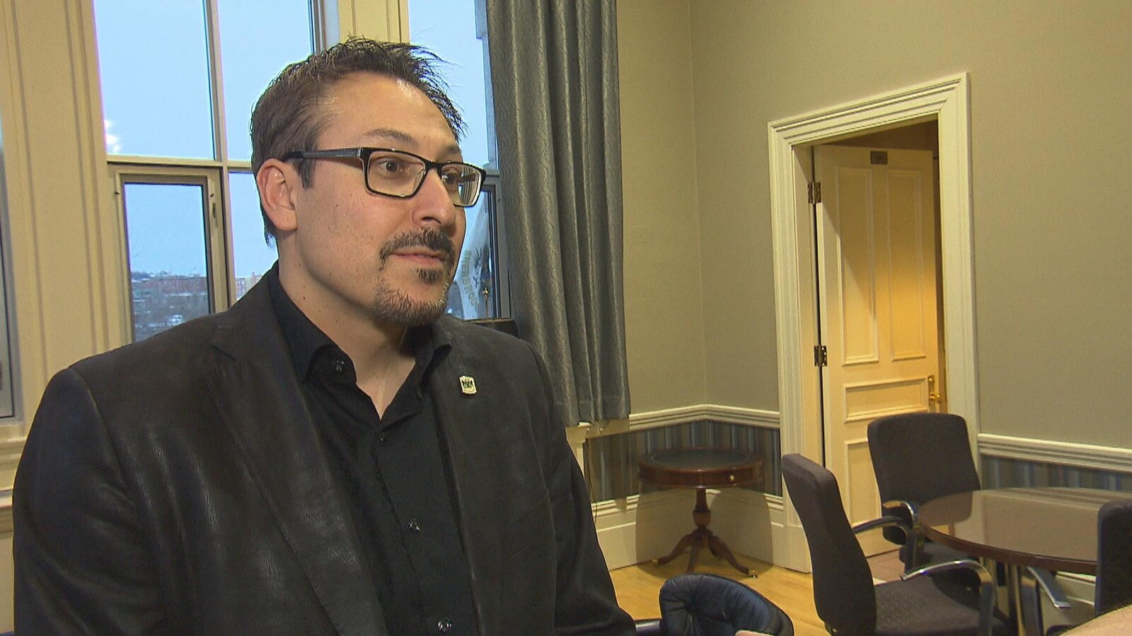 Le maire de Sherbrooke, Steve Lussier, en entrevue le 17 février 2018
