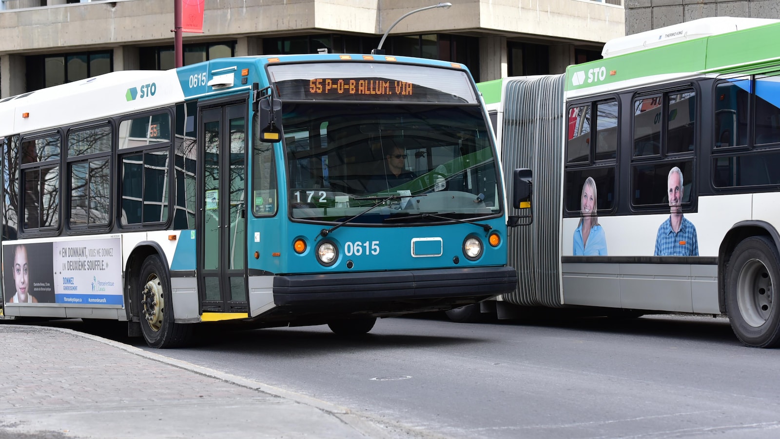 Les autobus de la STO desservent des milliers d'usagers tous les jours.