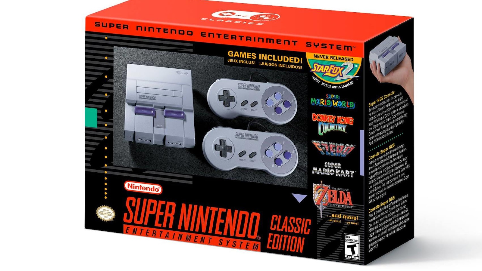 Boîte de la console SNES Classic.