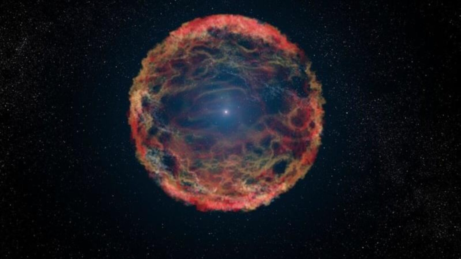 Représentation artistique d'une supernova comme iPTF14hls
