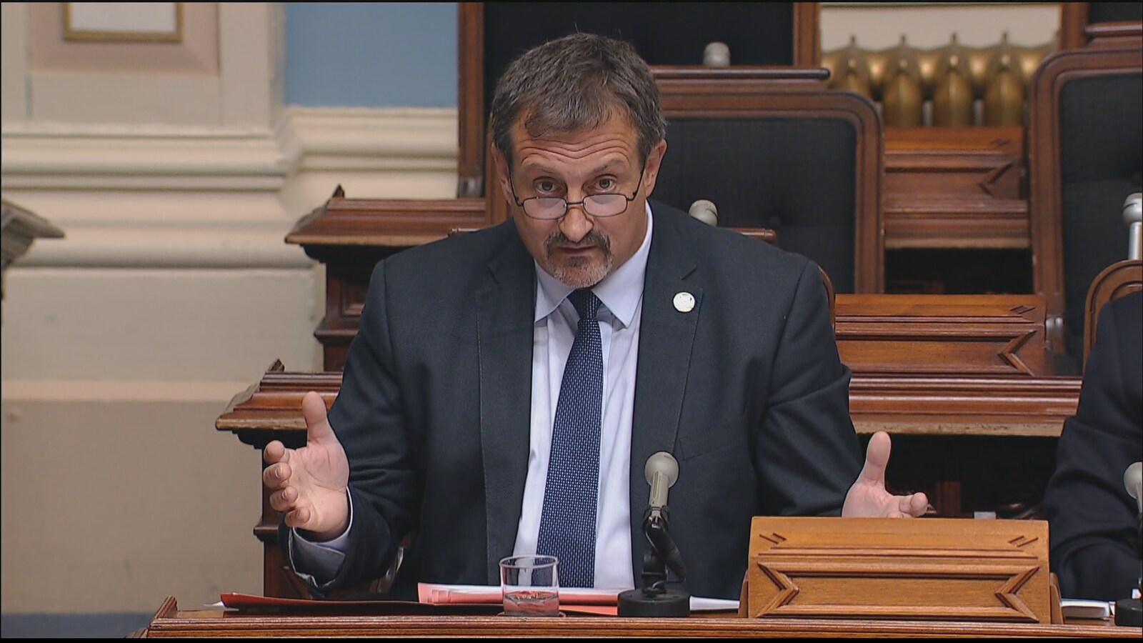 Sylvain Roy, député de Bonaventure lors d'une interpellation à l'Assemblée nationale