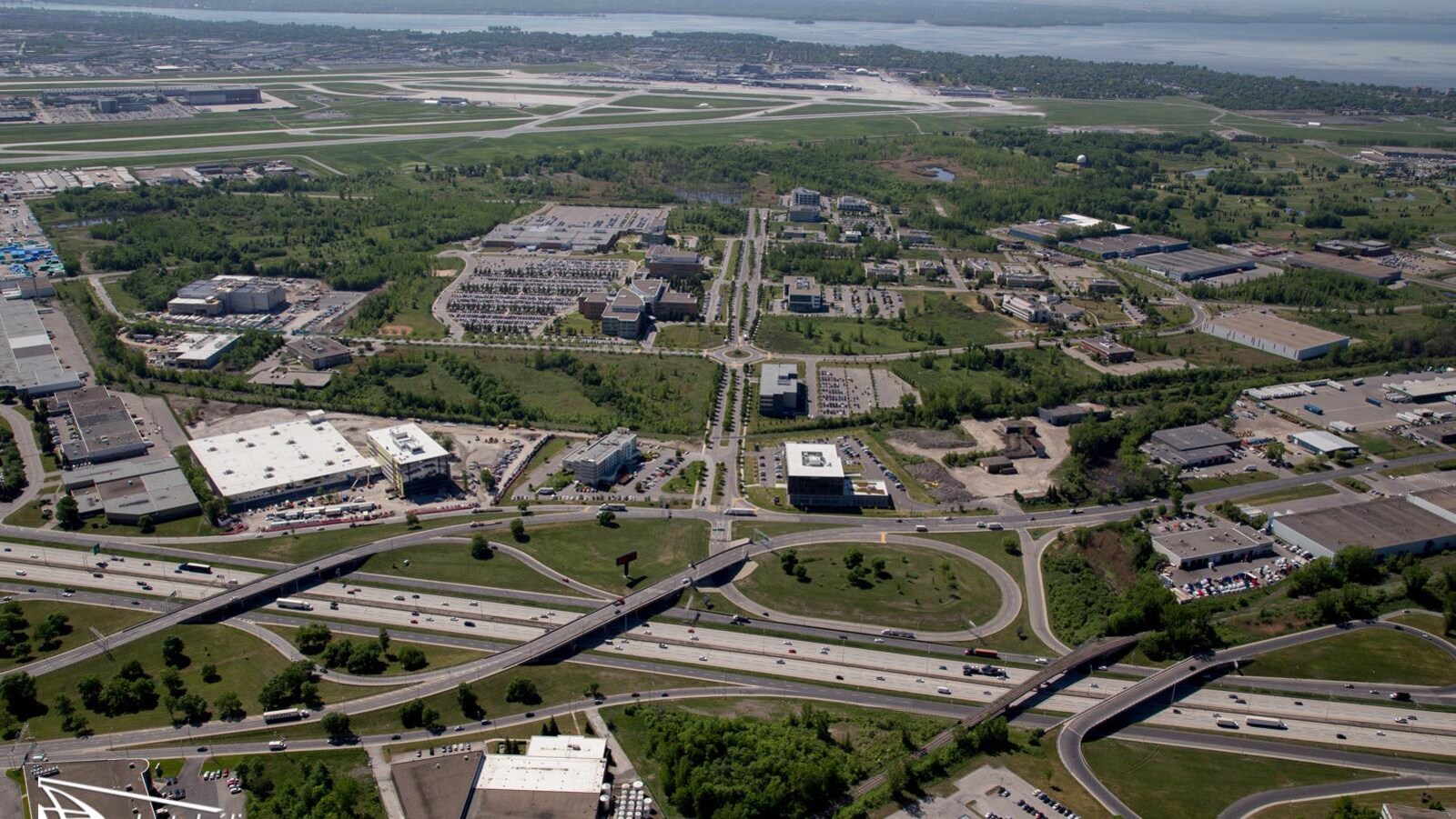 Vue aérienne du Technoparc de Montréal.