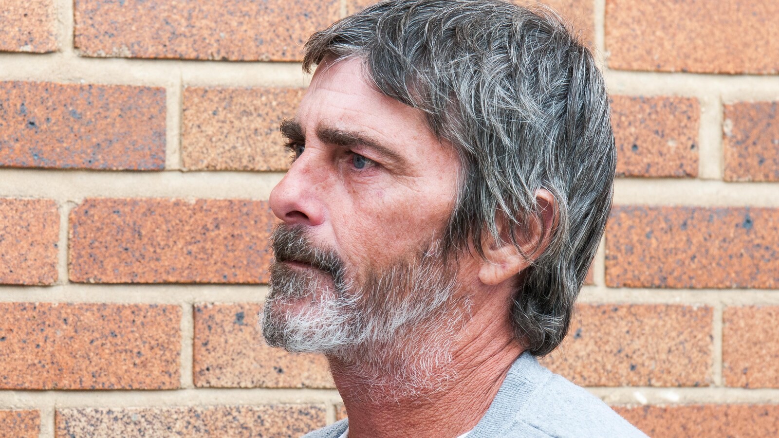 Todd Donaldalson a les cheveux poivre et sel. Il porte une barbe.
