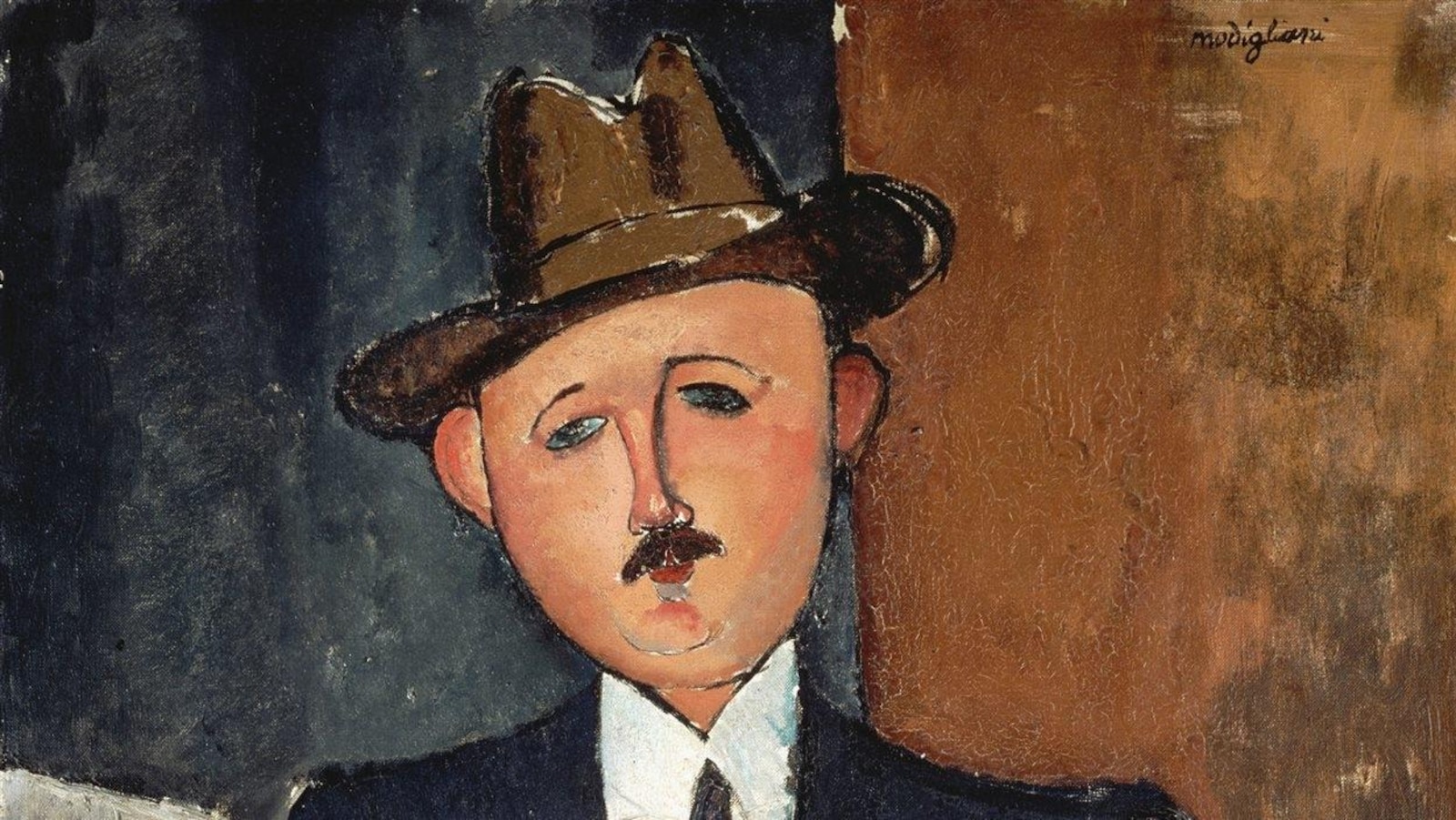 Homme assis avec une canne d'Amedeo Modigliani