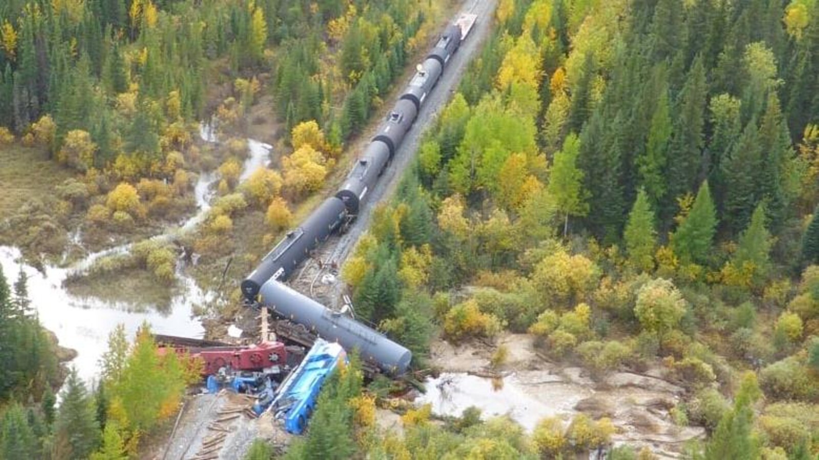 Le train qui a déraillé dans le nord du Manitoba