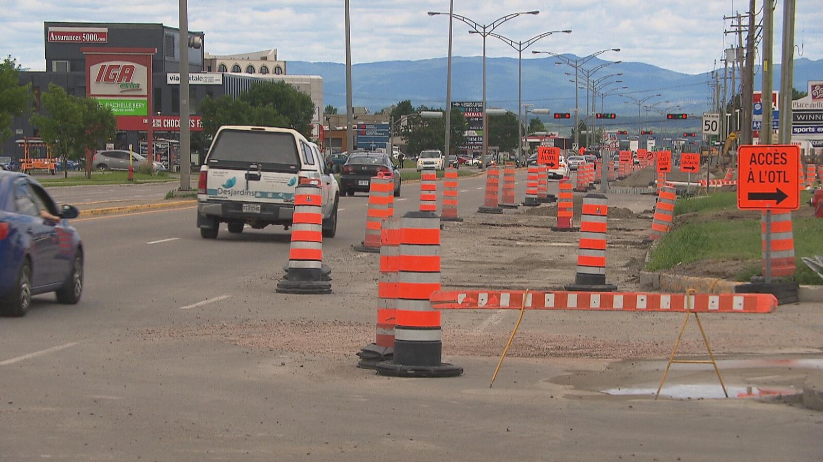 Chantier sur le boulevard Talbot