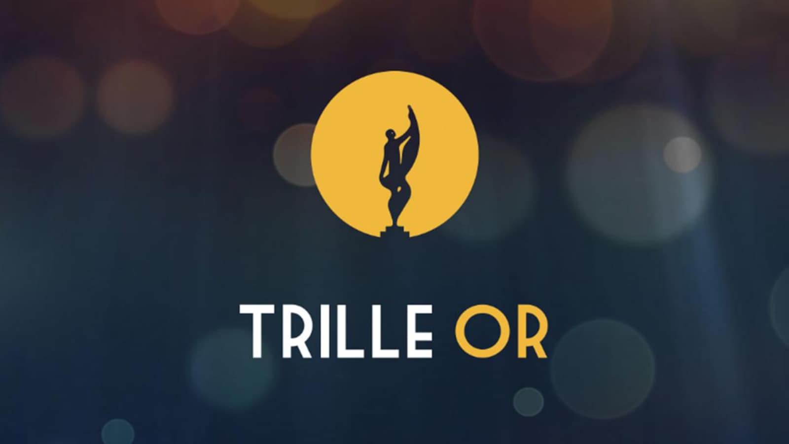 Le logo du prix Trille Or 2017 apparaît en jaune sur un fond bleu foncé.