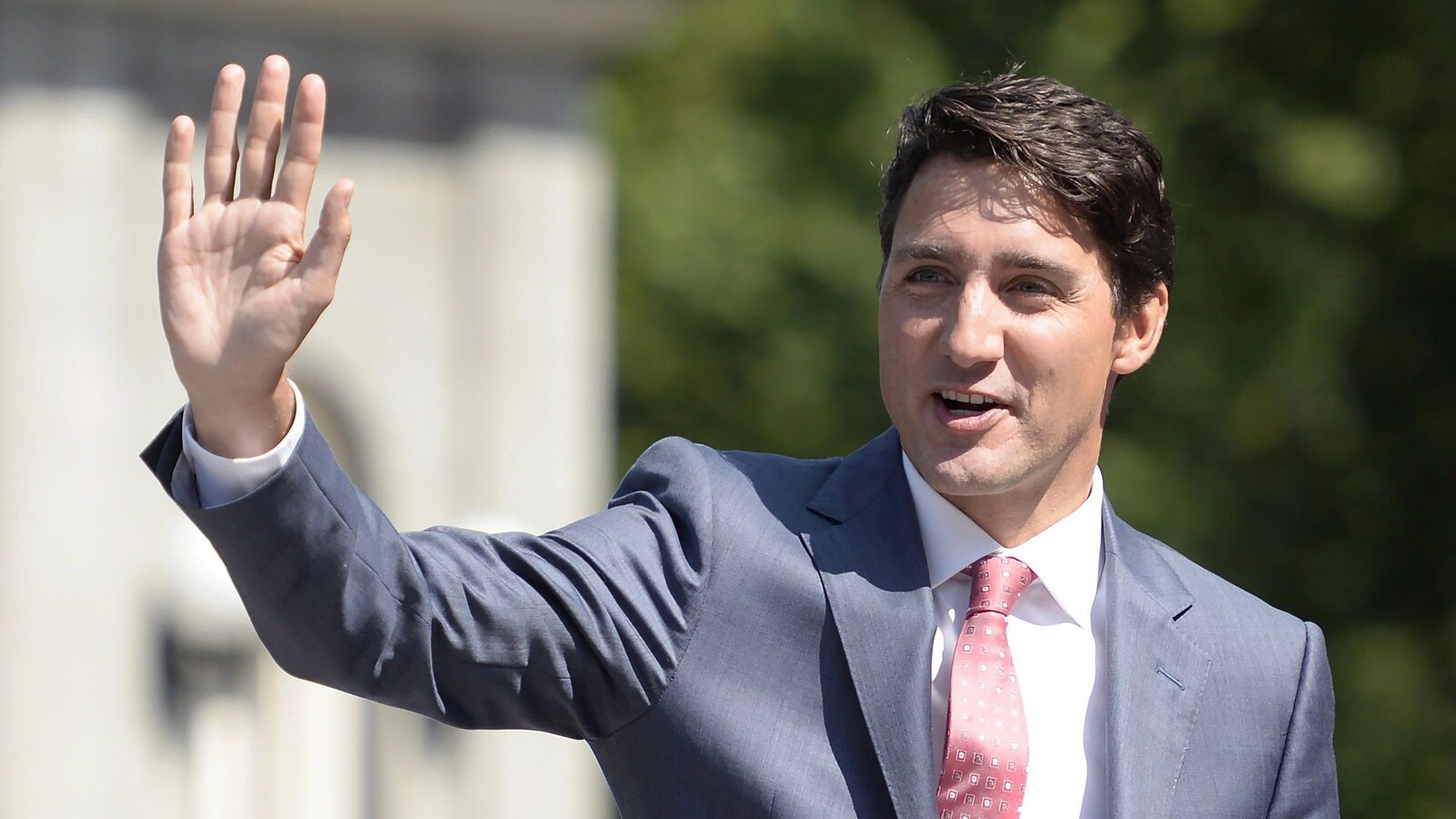 Le premier ministre Trudeau à son arrivée à Rideau Hall