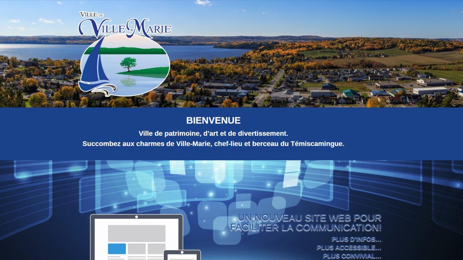 Le nouveau site Internet de Ville-Marie.