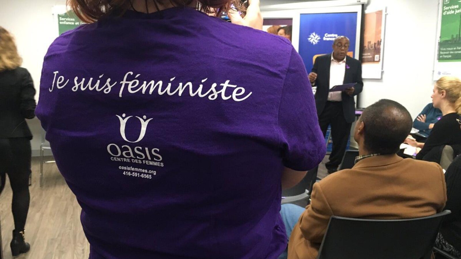 Au lancement de la campagne 16 jours d'activisme contre la violence faite aux femmes.