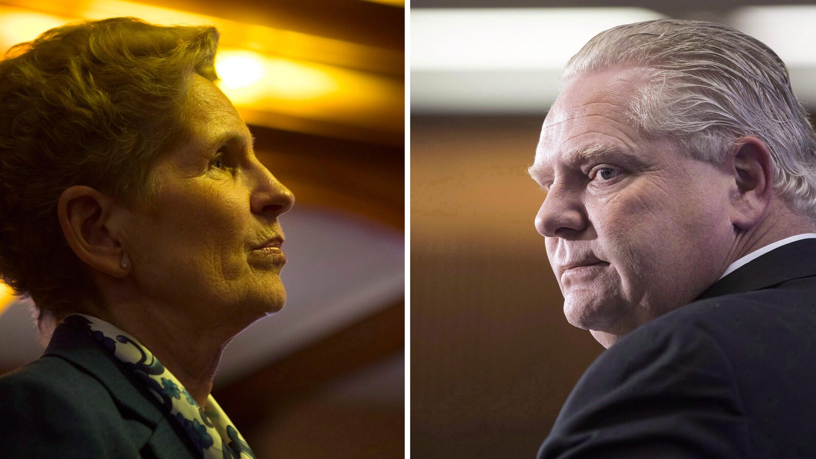 Deux portraits de profil juxtaposés