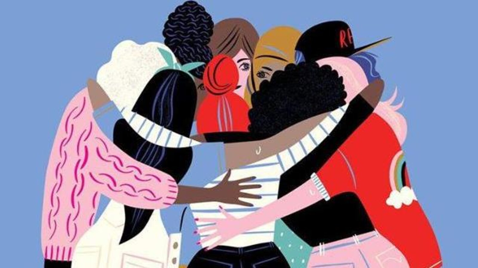 Un groupe de femmes représentant le projet «Ensemble à l'Abri» de La Collective féministe au profit de La Chaudronnée de l'Estrie.