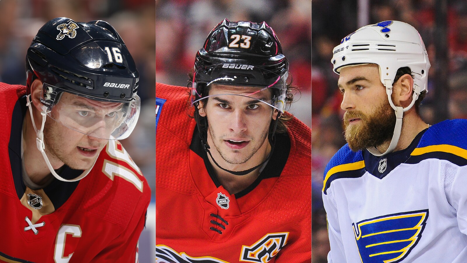 Aleksander Barkov, Ryan O'Reilly et Sean Monahan