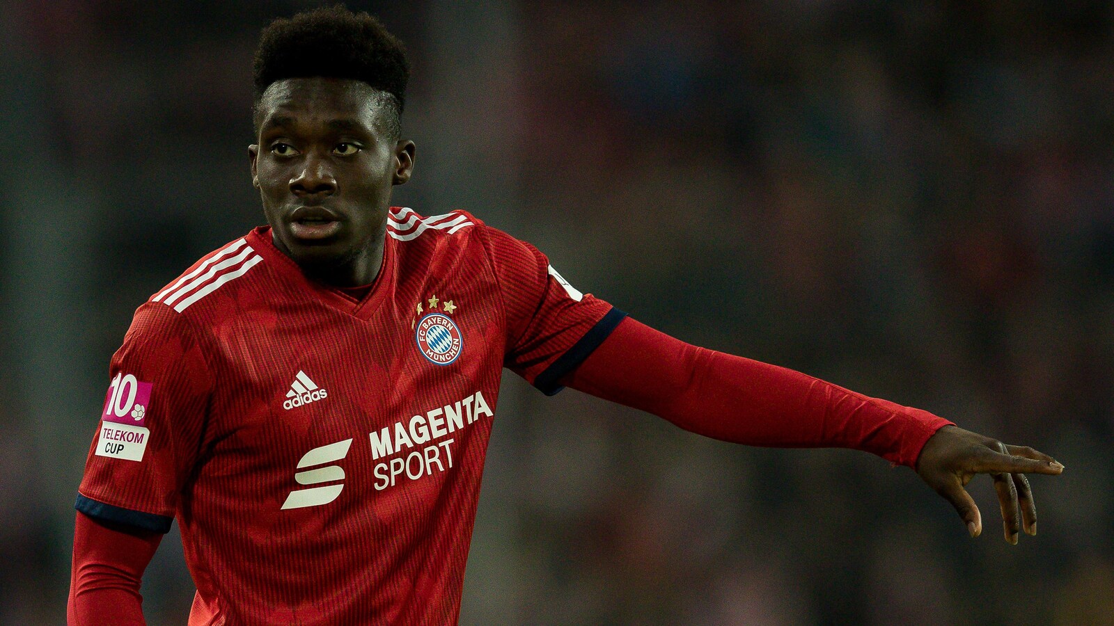 Le Canadien de 18 ans Alphonso Davies, lors de son premier match avec le Bayern de Munich